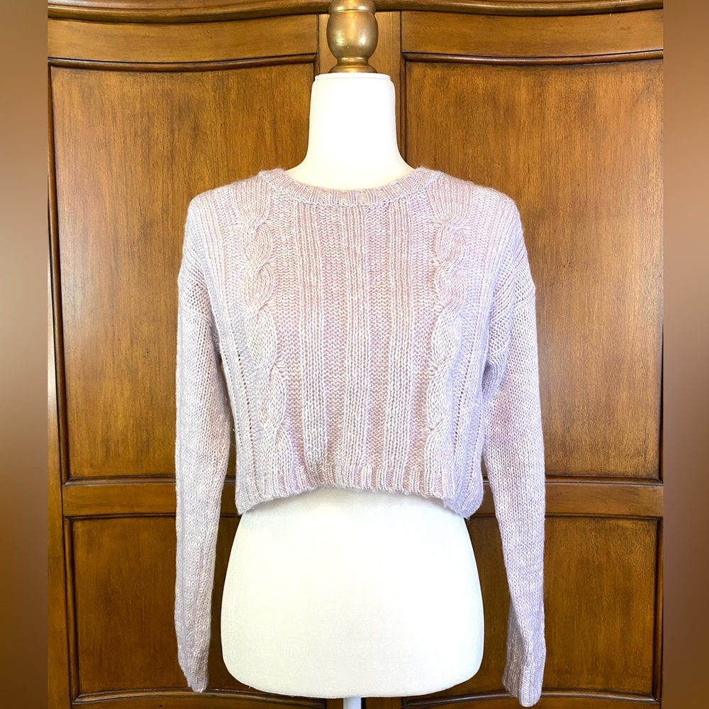 Pastel Purple Cable Knit Sweater